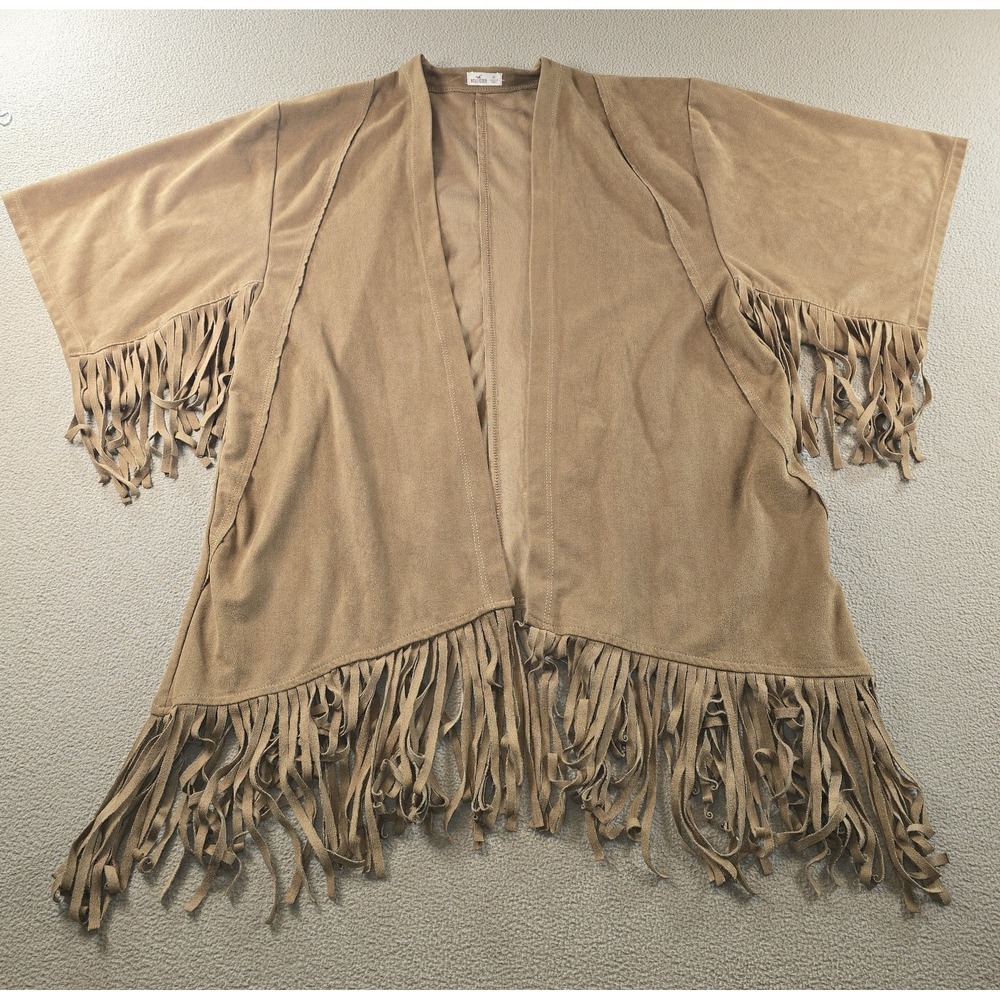 HOLLISTER Faux Suede Fringed Women's Jacket ‎ XS Y2K Abercrombie Fitch